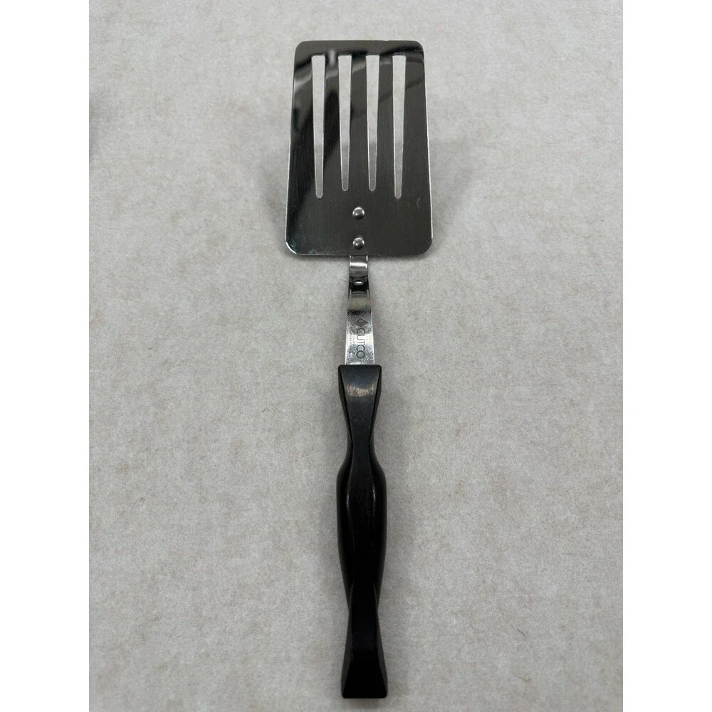 CUTCO Lot of 5 Serving Utensils Black Handles 17KD 17JI Slot Spoon Turner Whisk